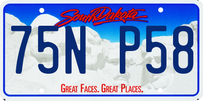 SD license plate 75NP58