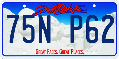 SD license plate 75NP62