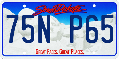 SD license plate 75NP65