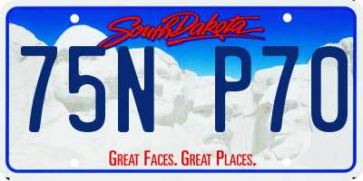 SD license plate 75NP70