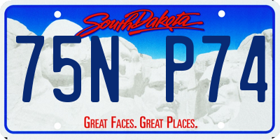 SD license plate 75NP74
