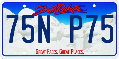 SD license plate 75NP75