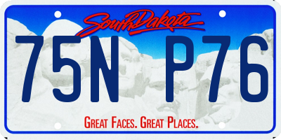 SD license plate 75NP76