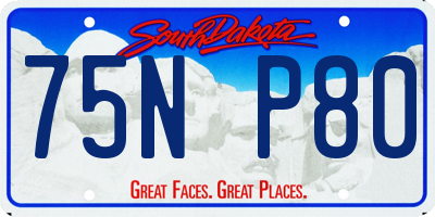 SD license plate 75NP80