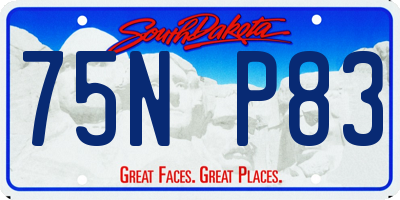 SD license plate 75NP83