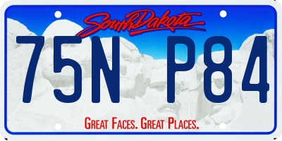 SD license plate 75NP84