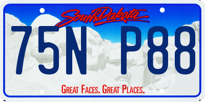 SD license plate 75NP88