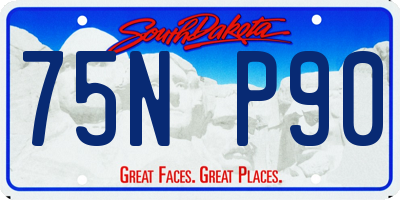 SD license plate 75NP90