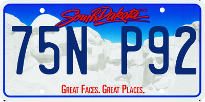 SD license plate 75NP92