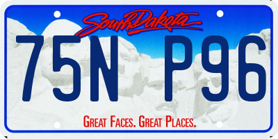 SD license plate 75NP96