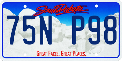 SD license plate 75NP98