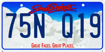 SD license plate 75NQ19