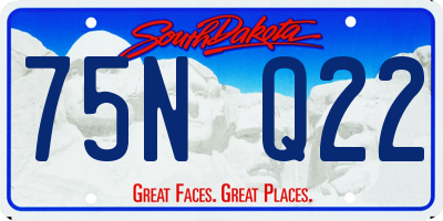 SD license plate 75NQ22