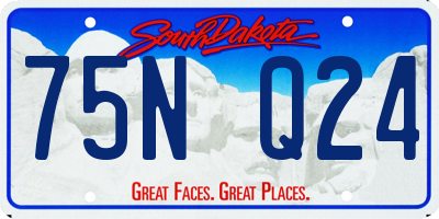 SD license plate 75NQ24