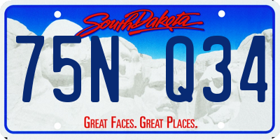 SD license plate 75NQ34