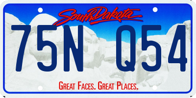 SD license plate 75NQ54