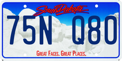 SD license plate 75NQ80
