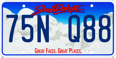 SD license plate 75NQ88