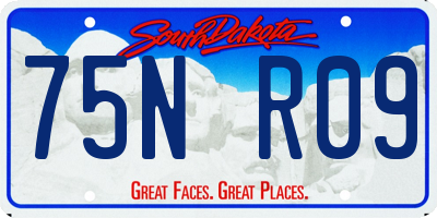 SD license plate 75NR09