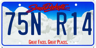 SD license plate 75NR14