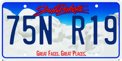 SD license plate 75NR19