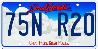 SD license plate 75NR20