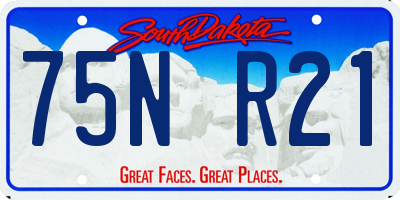 SD license plate 75NR21