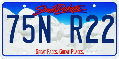 SD license plate 75NR22