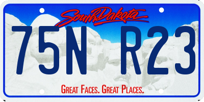 SD license plate 75NR23