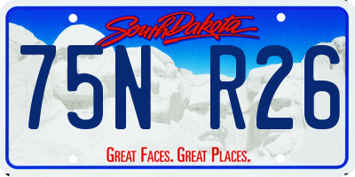 SD license plate 75NR26