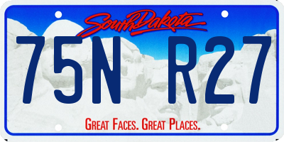 SD license plate 75NR27
