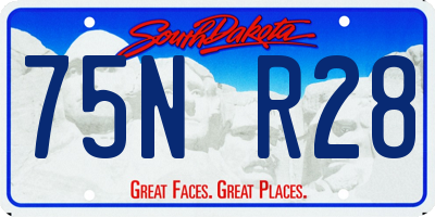 SD license plate 75NR28