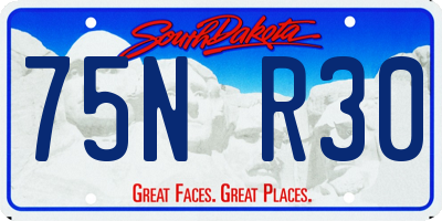 SD license plate 75NR30