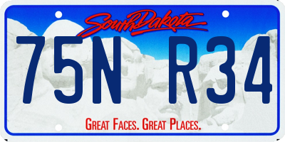 SD license plate 75NR34