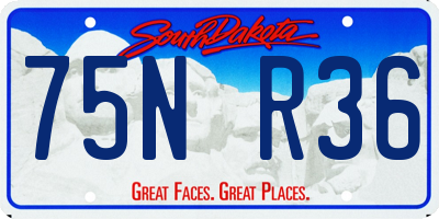SD license plate 75NR36