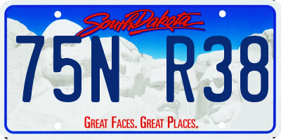 SD license plate 75NR38