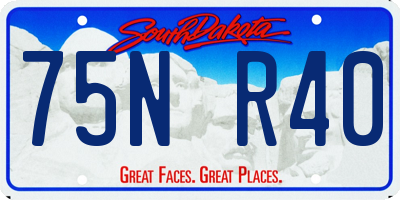 SD license plate 75NR40