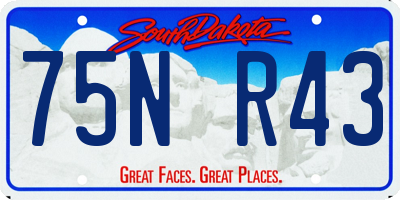 SD license plate 75NR43