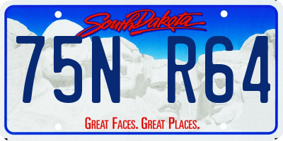 SD license plate 75NR64