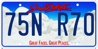 SD license plate 75NR70