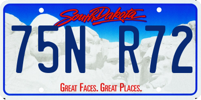 SD license plate 75NR72