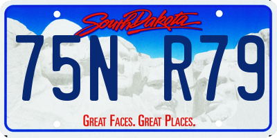 SD license plate 75NR79