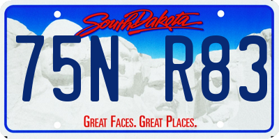 SD license plate 75NR83