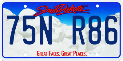 SD license plate 75NR86