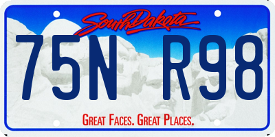 SD license plate 75NR98