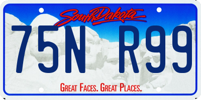 SD license plate 75NR99