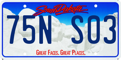 SD license plate 75NS03