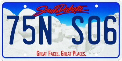SD license plate 75NS06