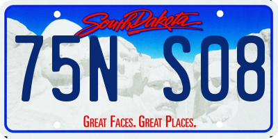 SD license plate 75NS08