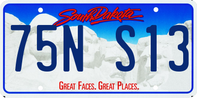 SD license plate 75NS13